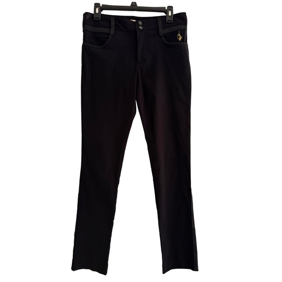 Baby Phat Pants - Baby Phat Black Trousers Gold Cat Logo Stretch Straight Leg Pants Junior Size 7